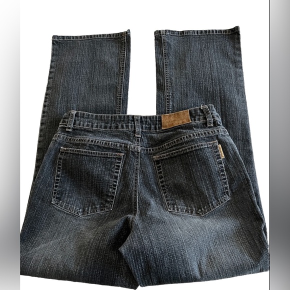 COLDWATER CREEK Faded Black Denim Stretchy Bootcut Full Length Jeans Sz 8 32x31 - Picture 4 of 7